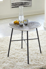 Luxury Living Gallery - Ashley Furniture - Laverford End Table - Round End Table / Chrome/Black - T836-6