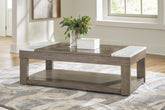 Luxury Living Gallery - Ashley Furniture - Loyaska Lift-Top Coffee Table - Lift Top Cocktail Table / Grayish Brown/White - T854-9