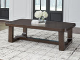 Luxury Living Gallery - Ashley Furniture - Breckington Coffee Table - Rectangular Cocktail Table / Dark Brown - T856-1