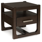 Luxury Living Gallery - Ashley Furniture - Breckington End Table - Rectangular End Table / Dark Brown - T656-3