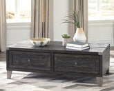 Luxury Living Gallery - Ashley Furniture - Todoe Coffee Table with Lift Top - Lift Top Cocktail Table / Dark Gray - T901-9