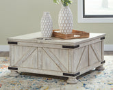 Luxury Living Gallery - Ashley Furniture - Carynhurst Coffee Table - Cocktail Table with Storage / Whitewash - T929-20