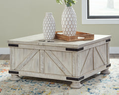 Luxury Living Gallery - Ashley Furniture - Carynhurst Coffee Table - Cocktail Table with Storage / Whitewash - T929-20