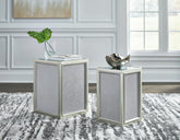 Luxury Living Gallery - Ashley Furniture - Traleena Nesting End Table (Set of 2) - Nesting End Tables (Set of 2) / Silver Finish - T957-16