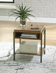Luxury Living Gallery - Ashley Furniture - Fridley End Table - Rectangular End Table / Brown/Black - T964-3