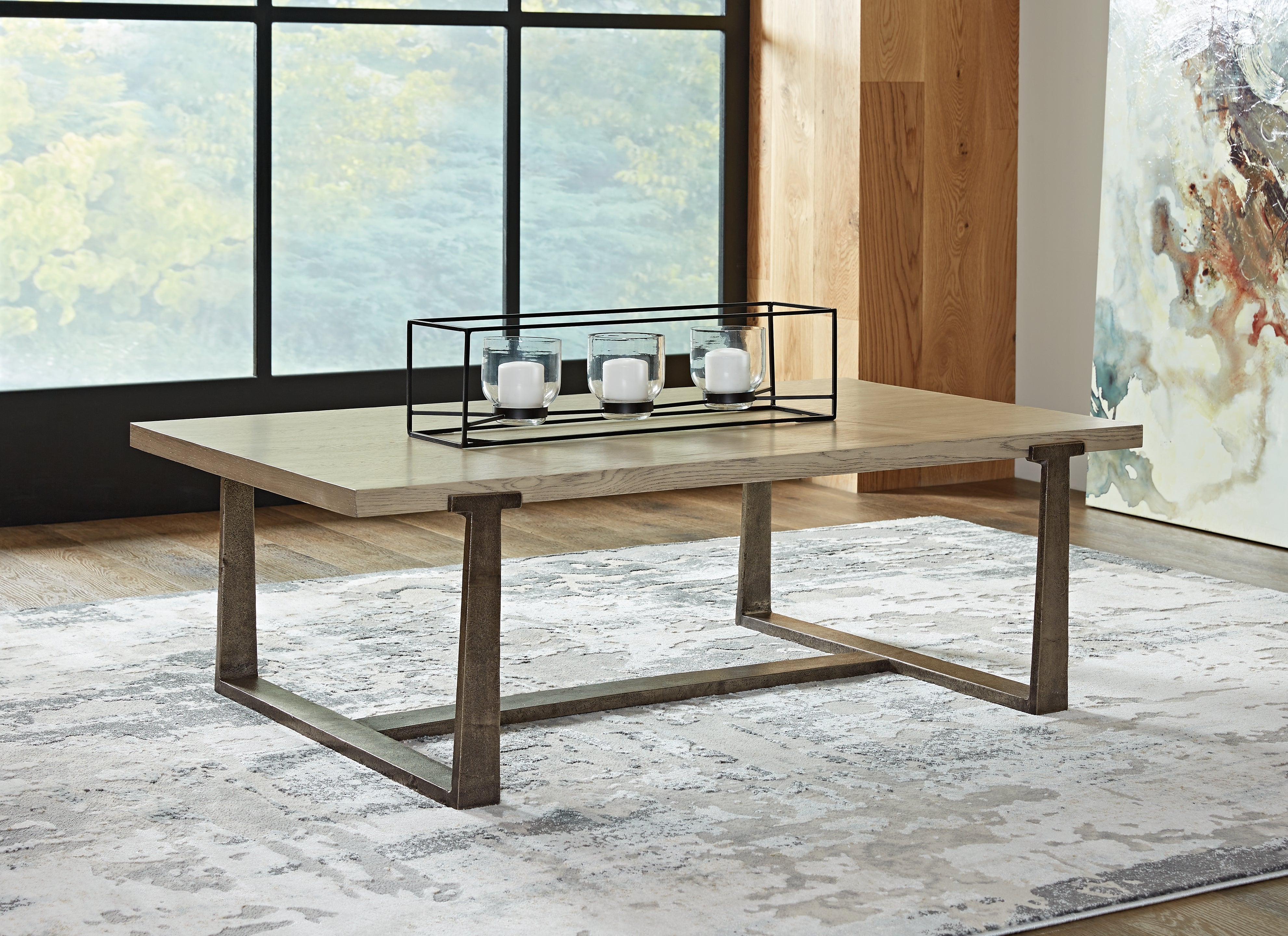 Luxury Living Gallery - Ashley Furniture - Dalenville Coffee Table - Rectangular Cocktail Table / Gray - T965-1