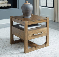 Luxury Living Gallery - Ashley Furniture - Cabalynn End Table - Square End Table / Light Brown - T974-2