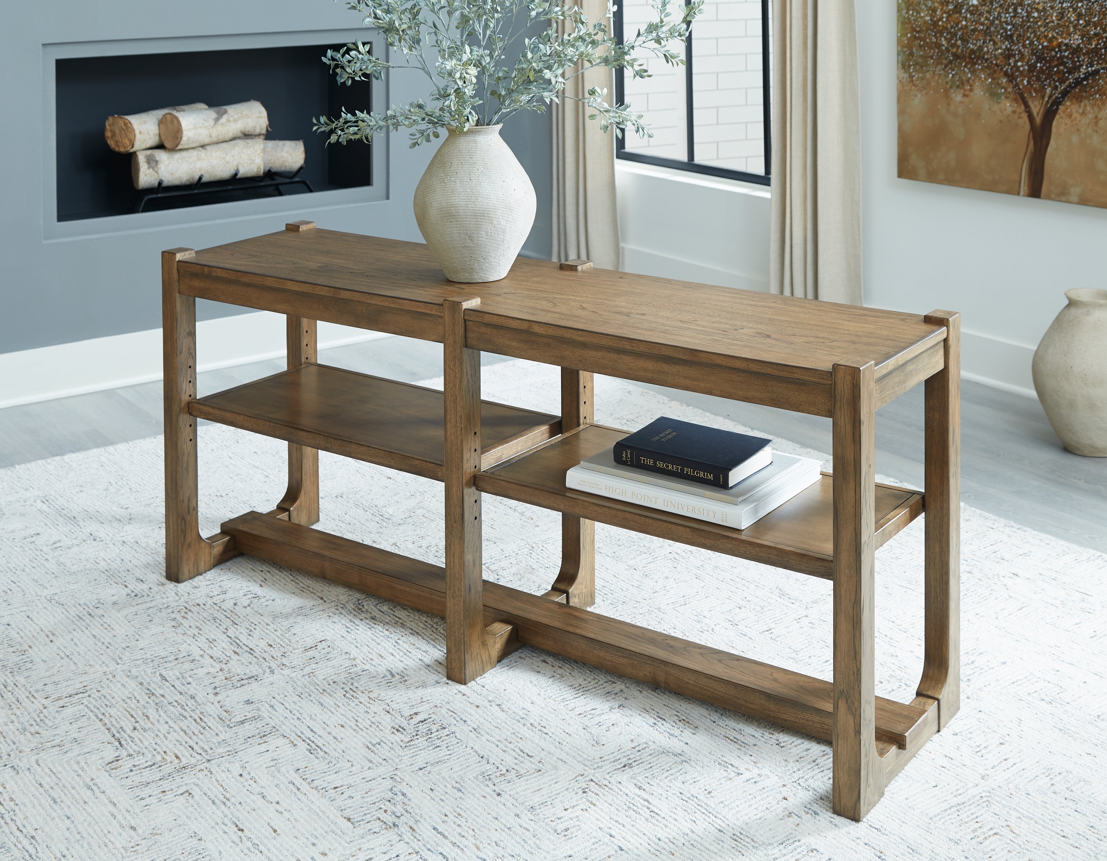 Luxury Living Gallery - Ashley Furniture - Cabalynn Sofa Table - Sofa Table / Light Brown - T974-4