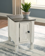 Luxury Living Gallery - Ashley Furniture - Havalance Chairside End Table - Chair Side End Table / White/Gray - T994-7