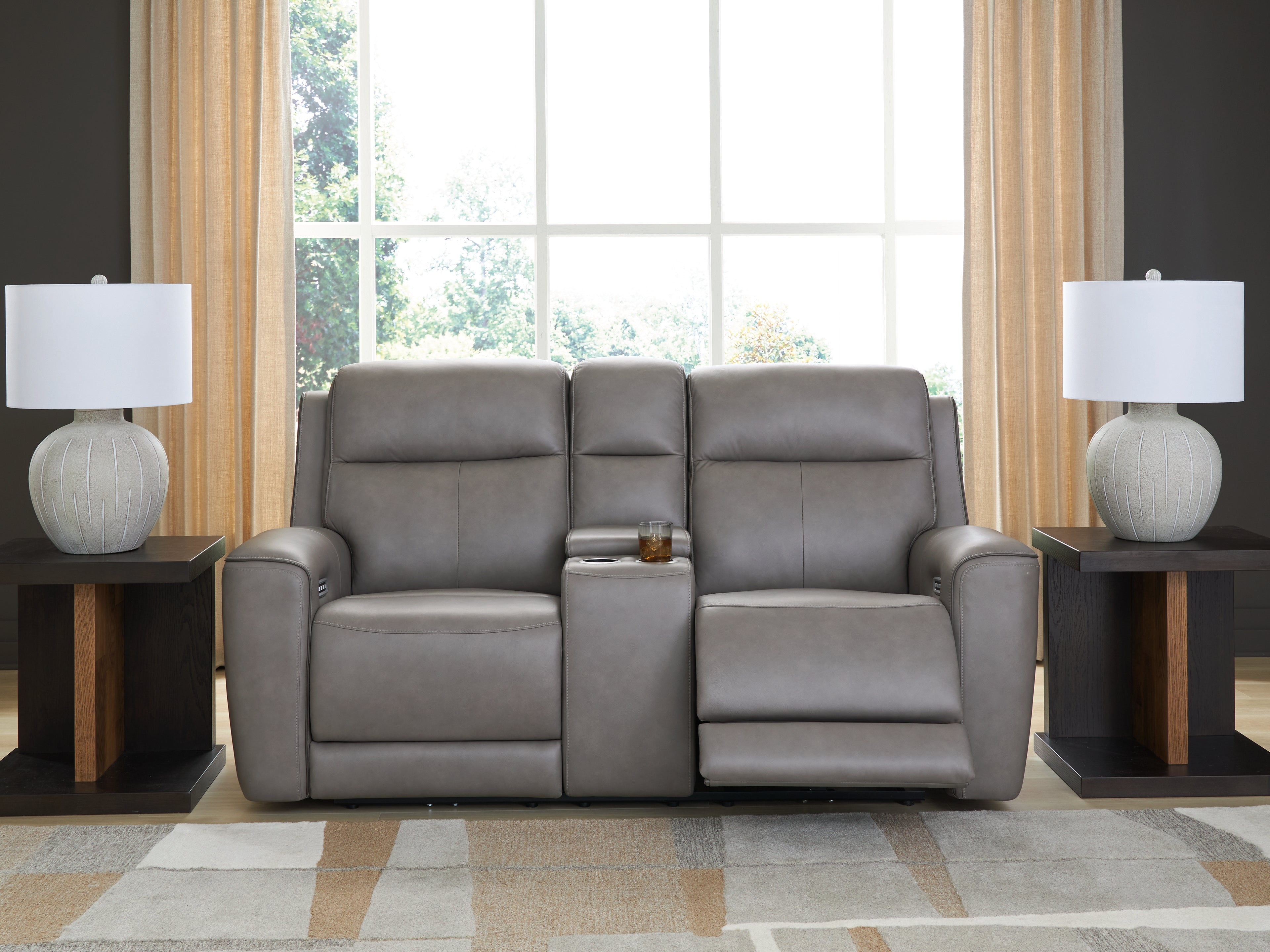 Luxury Living Gallery - Ashley Furniture - 5Z-Comfort Living Room - PWR Recliner/ADJ Headrest / Onyx - PCU1090213