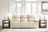 Luxury Living Gallery - Ashley Furniture - Dahlmoore Living Room - DBL REC PWR Loveseat w/Console / Almond - U1320096