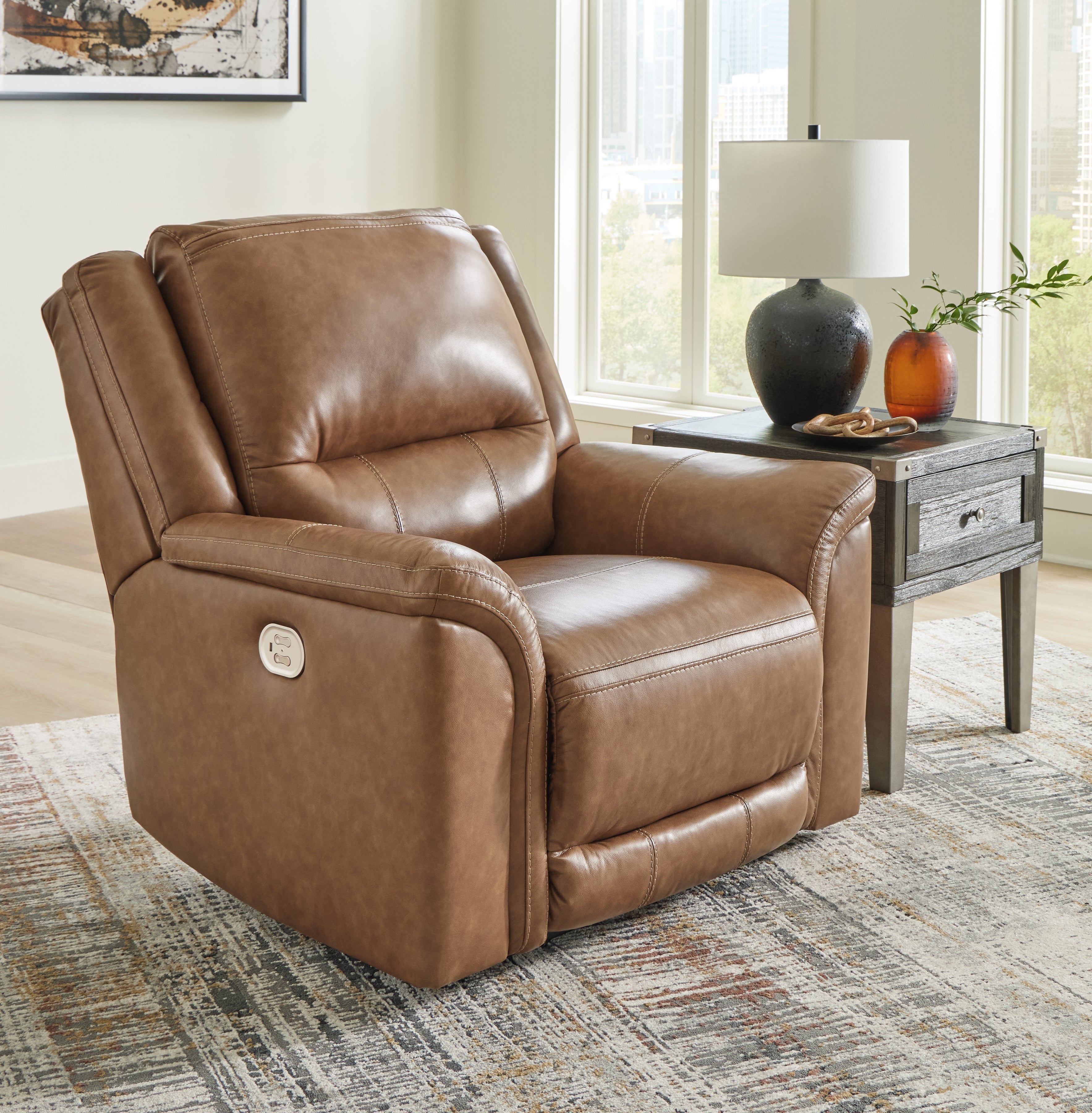 Luxury Living Gallery - Ashley Furniture - Trasimeno Living Room - 2 Seat PWR REC Sofa ADJ HDREST / Caramel - U8281547