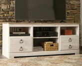 Luxury Living Gallery - Ashley Furniture - Willowton TV Stand - 64" / Whitewash - W267-68