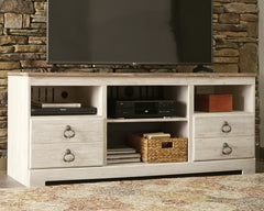 Luxury Living Gallery - Ashley Furniture - Willowton TV Stand - 64" / Whitewash - W267-68