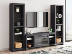 Luxury Living Gallery - Ashley Furniture - Cayberry 3-Piece Entertainment Center with Electric Fireplace - 3-Piece Entertainment Center with Electric Fireplace / Black - W2721W2