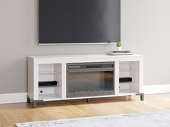 Luxury Living Gallery - Ashley Furniture - Brollevi TV Stand - 60" with Electric Fireplace / White - W2722-168