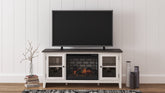 Luxury Living Gallery - Ashley Furniture - Dorrinson 60" TV Stand with Electric Fireplace - 60" TV Stand with Electric Fireplace / Two-tone - W287W3