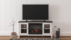 Luxury Living Gallery - Ashley Furniture - Dorrinson 60" TV Stand with Electric Fireplace - 60" TV Stand with Electric Fireplace / Two-tone - W287W3