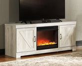 Luxury Living Gallery - Ashley Furniture - Bellaby 63" TV Stand with Fireplace - 63" TV Stand with Fireplace / Whitewash - W331W4