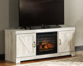 Luxury Living Gallery - Ashley Furniture - Bellaby 63" TV Stand with Electric Fireplace - 63" TV Stand with Electric Fireplace / Whitewash - W331W9