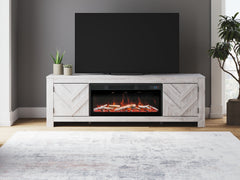 Luxury Living Gallery - Ashley Furniture - Cayboni 71" TV Stand with Electric Fireplace - 71" TV Stand with Electric Fireplace / Whitewash - W3788W1