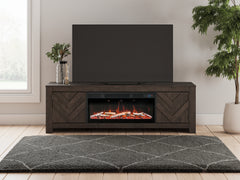 Luxury Living Gallery - Ashley Furniture - Cayboni 71" TV Stand with Electric Fireplace - 71" TV Stand with Electric Fireplace / Black - W3789W1