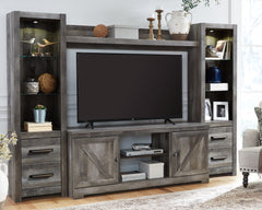 Luxury Living Gallery - Ashley Furniture - Wynnlow Entertainment Center - 4-Piece Entertainment Center / Gray - W440W2