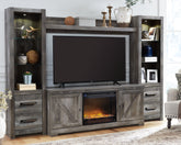 Luxury Living Gallery - Ashley Furniture - Wynnlow 4-Piece Entertainment Center with Electric Fireplace - 4-Piece Entertainment Center with Electric Fireplace / Gray - W440W5