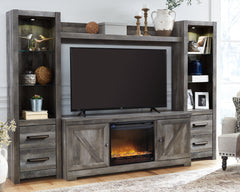 Luxury Living Gallery - Ashley Furniture - Wynnlow 4-Piece Entertainment Center with Electric Fireplace - 4-Piece Entertainment Center with Electric Fireplace / Gray - W440W5