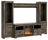 Luxury Living Gallery - Ashley Furniture - Trinell 4-Piece Entertainment Center with Electric Fireplace - 4-Piece Entertainment Center with Electric Fireplace / Brown - W446W10