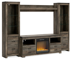 Luxury Living Gallery - Ashley Furniture - Trinell 4-Piece Entertainment Center with Electric Fireplace - 4-Piece Entertainment Center with Electric Fireplace / Brown - W446W10