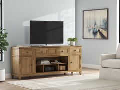 Luxury Living Gallery - Ashley Furniture - Sharlance 81" TV Stand - 81" / Light Brown - W655-68