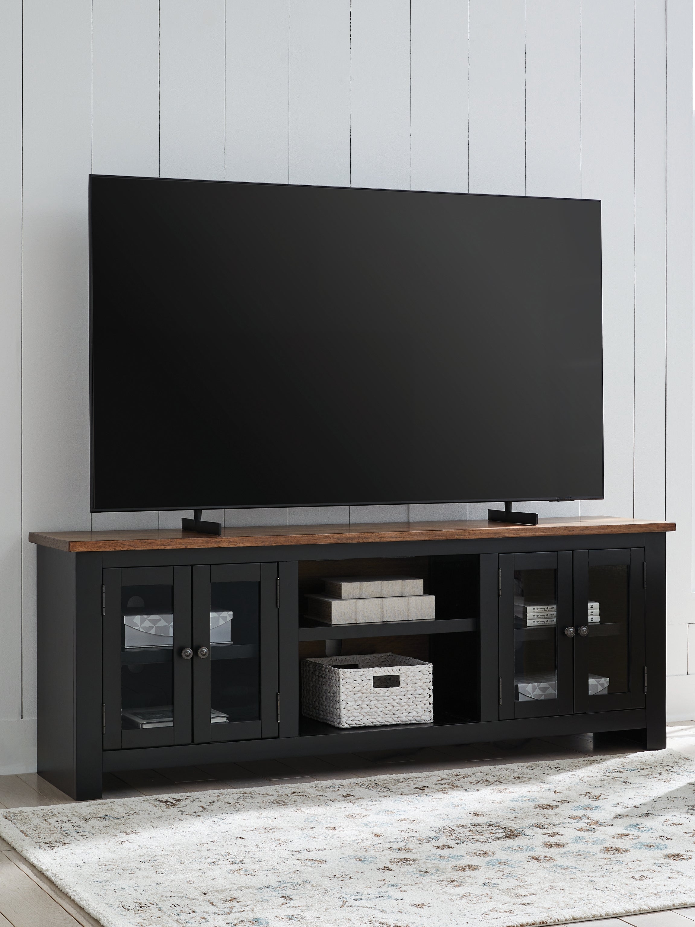 Luxury Living Gallery - Ashley Furniture - Wildenauer 76" TV Stand - 76" / Brown/Black - W664-68