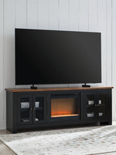Luxury Living Gallery - Ashley Furniture - Wildenauer 76" TV Stand with Electric Fireplace - 76" TV Stand with Electric Fireplace / Brown/Black - W664W2