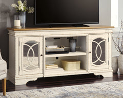 Luxury Living Gallery - Ashley Furniture - Realyn 74" TV Stand - 74" / Chipped White - W743-68