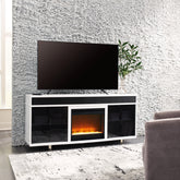 Luxury Living Gallery - Ashley Furniture - Gardoni 72" TV Stand with Electric Fireplace - 72" TV Stand with Electric Fireplace / White/Black - W756W1