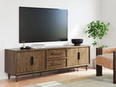 Luxury Living Gallery - Ashley Furniture - Roanhowe 85" TV Stand - 85" / Brown - W769-68