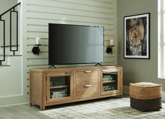 Luxury Living Gallery - Ashley Furniture - Rencott 80" TV Stand - 80" / Light Brown - W781-68