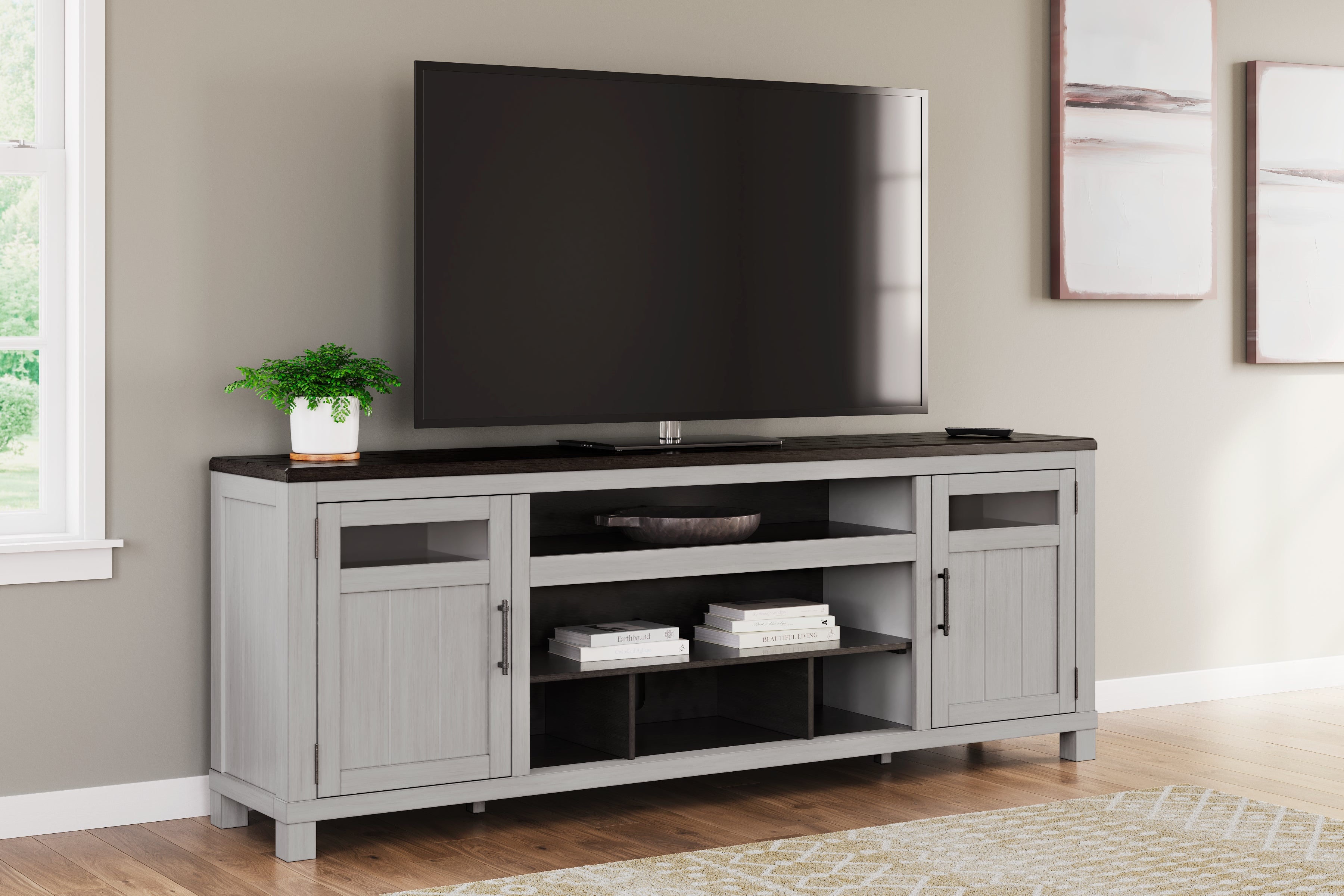 Luxury Living Gallery - Ashley Furniture - Darborn 88" TV Stand - 88" / Gray/Brown - W796-68
