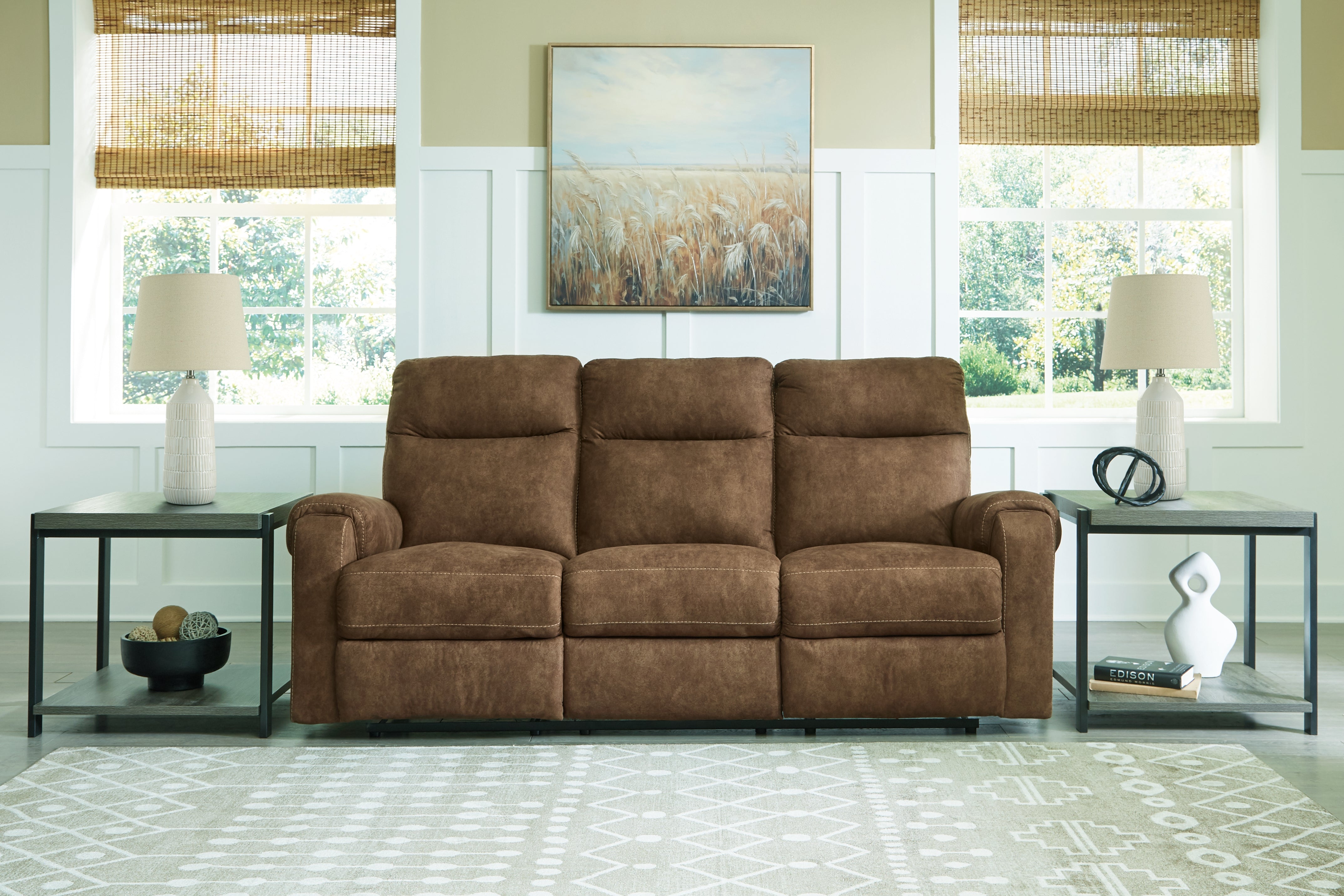 Luxury Living Gallery - Ashley Furniture - Edenwold Living Room - Reclining Sofa / Brindle - 1380588