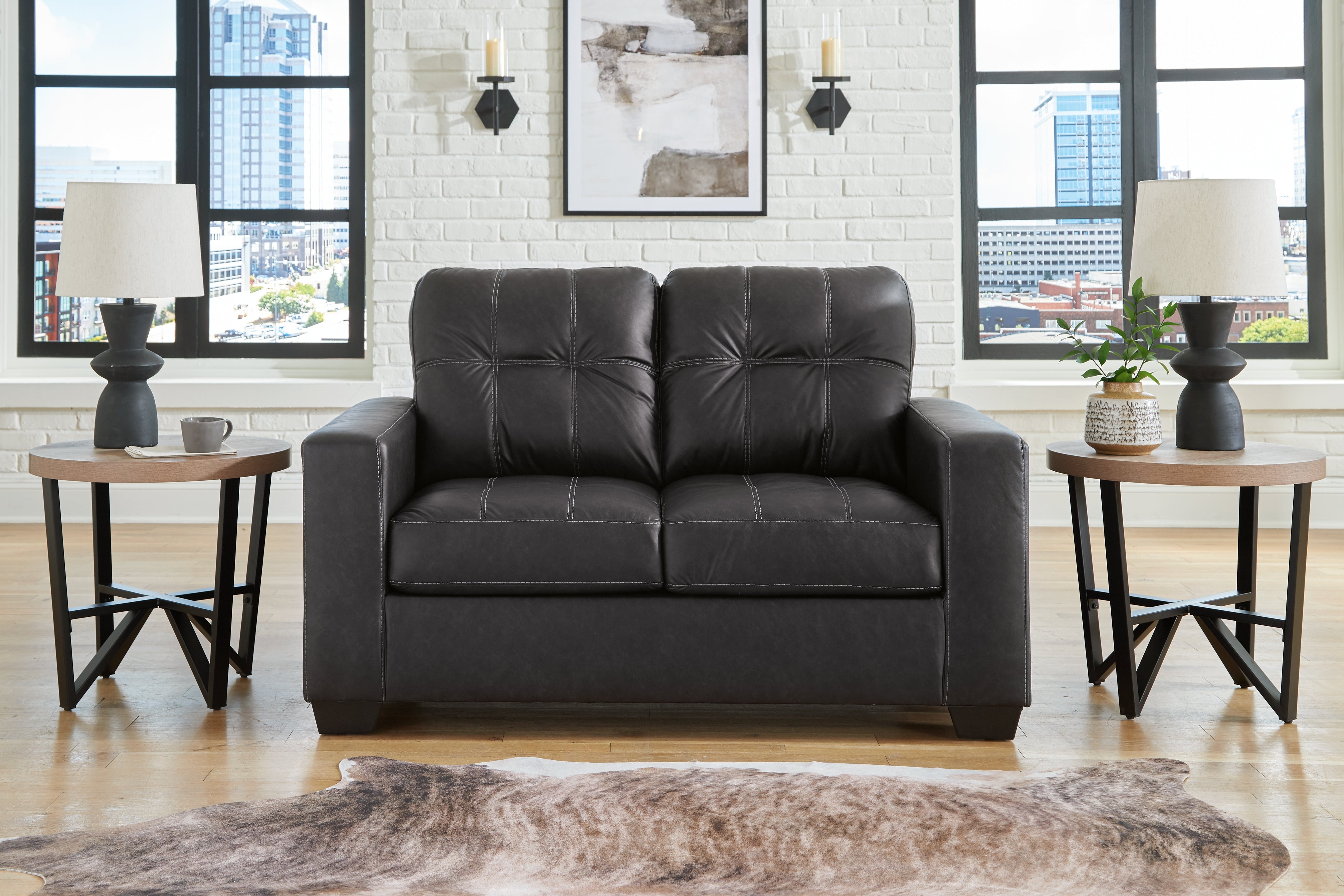 Luxury Living Gallery - Ashley Furniture - Barlin Mills Living Room - Loveseat / Carbon - 1700435