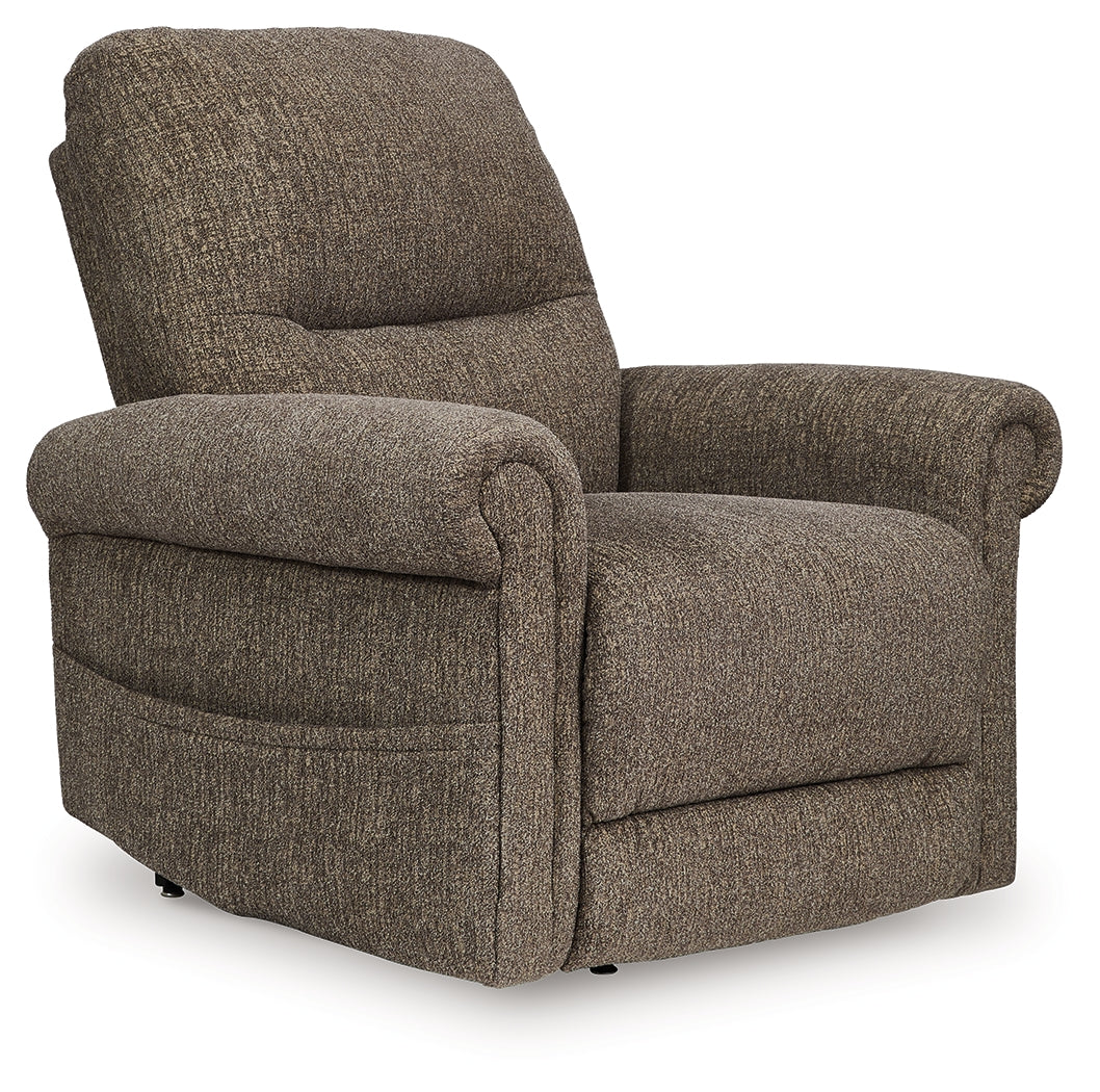 Luxury Living Gallery - Ashley Furniture - Aureta Living Room - Power Lift Recliner / Earth - 1790212