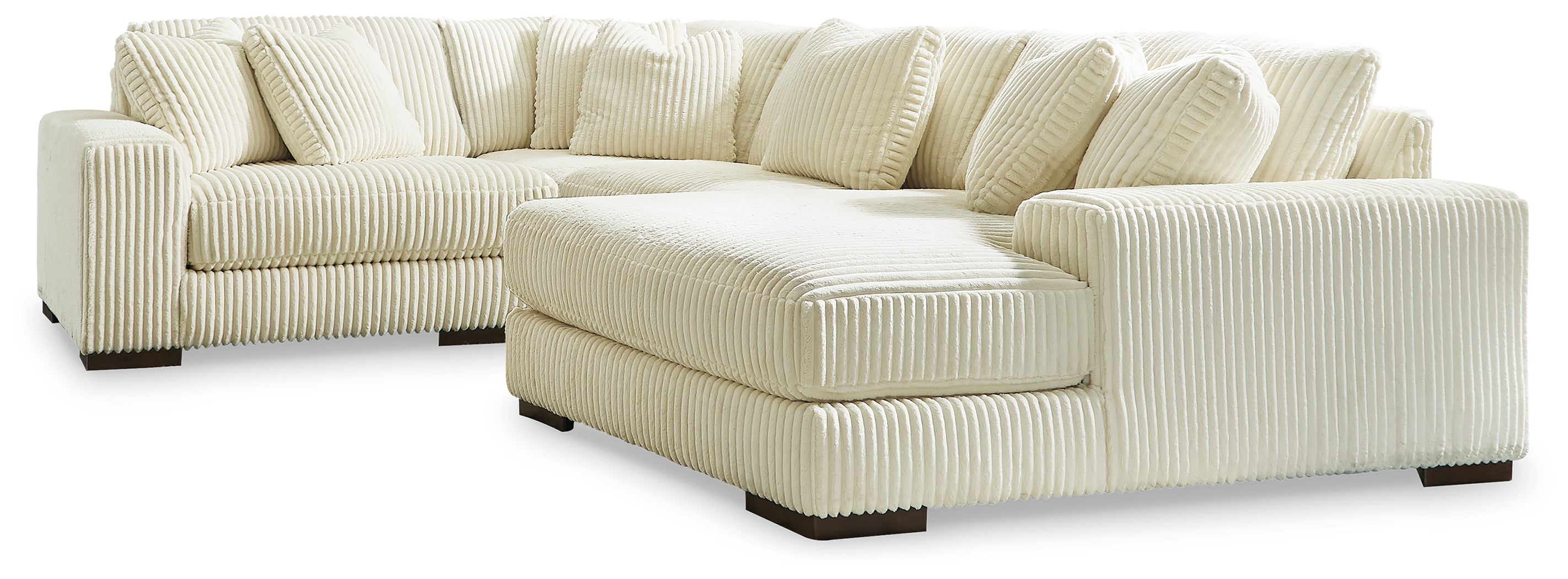 Luxury Living Gallery - Ashley Furniture - Lindyn Sectional - RAF 4-Piece Sectional with Chaise / Ivory - 21104S15