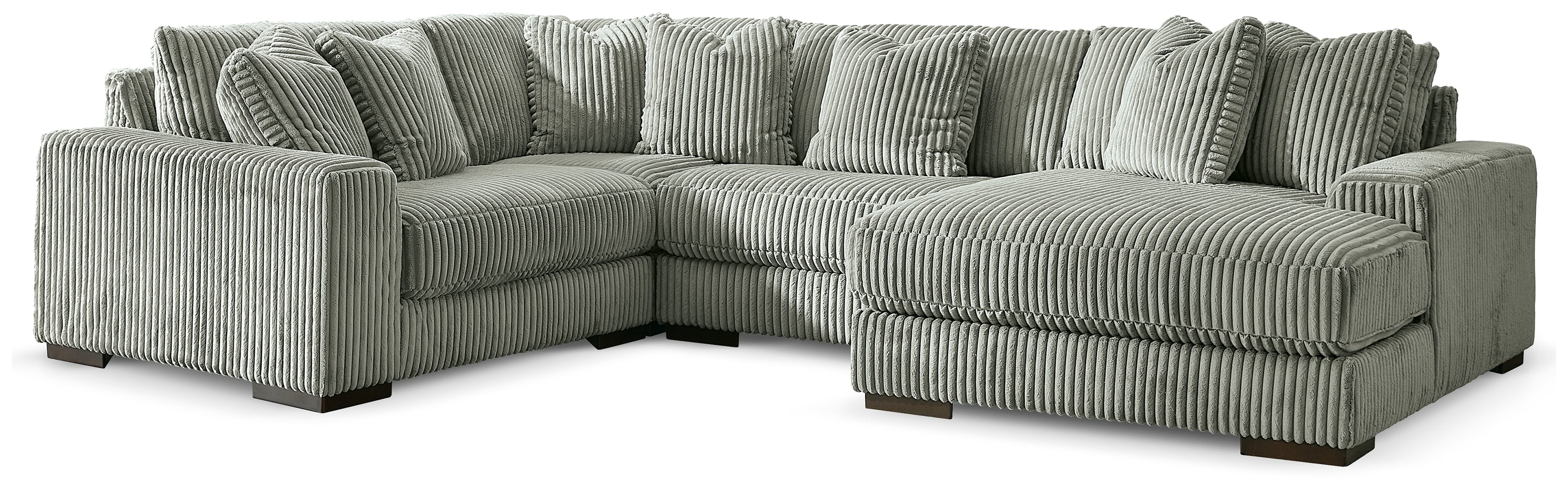 Luxury Living Gallery - Ashley Furniture - Lindyn Sectional - RAF 4-Piece Sectional with Chaise / Fog - 21105S15