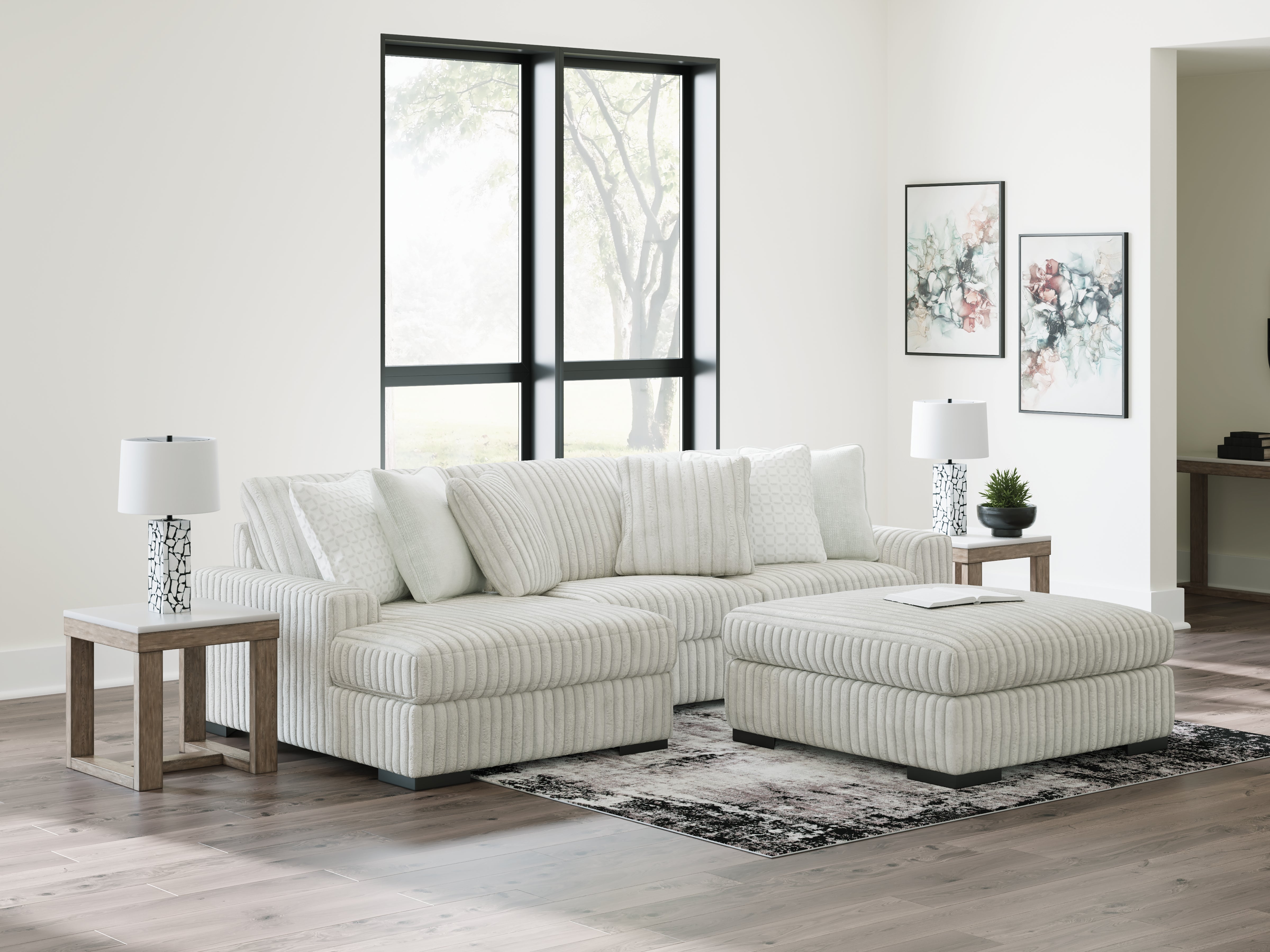 Luxury Living Gallery - Ashley Furniture - Stupendous Sectional - LAF 2-Piece Sectional with Chaise / Alloy - 25903S7