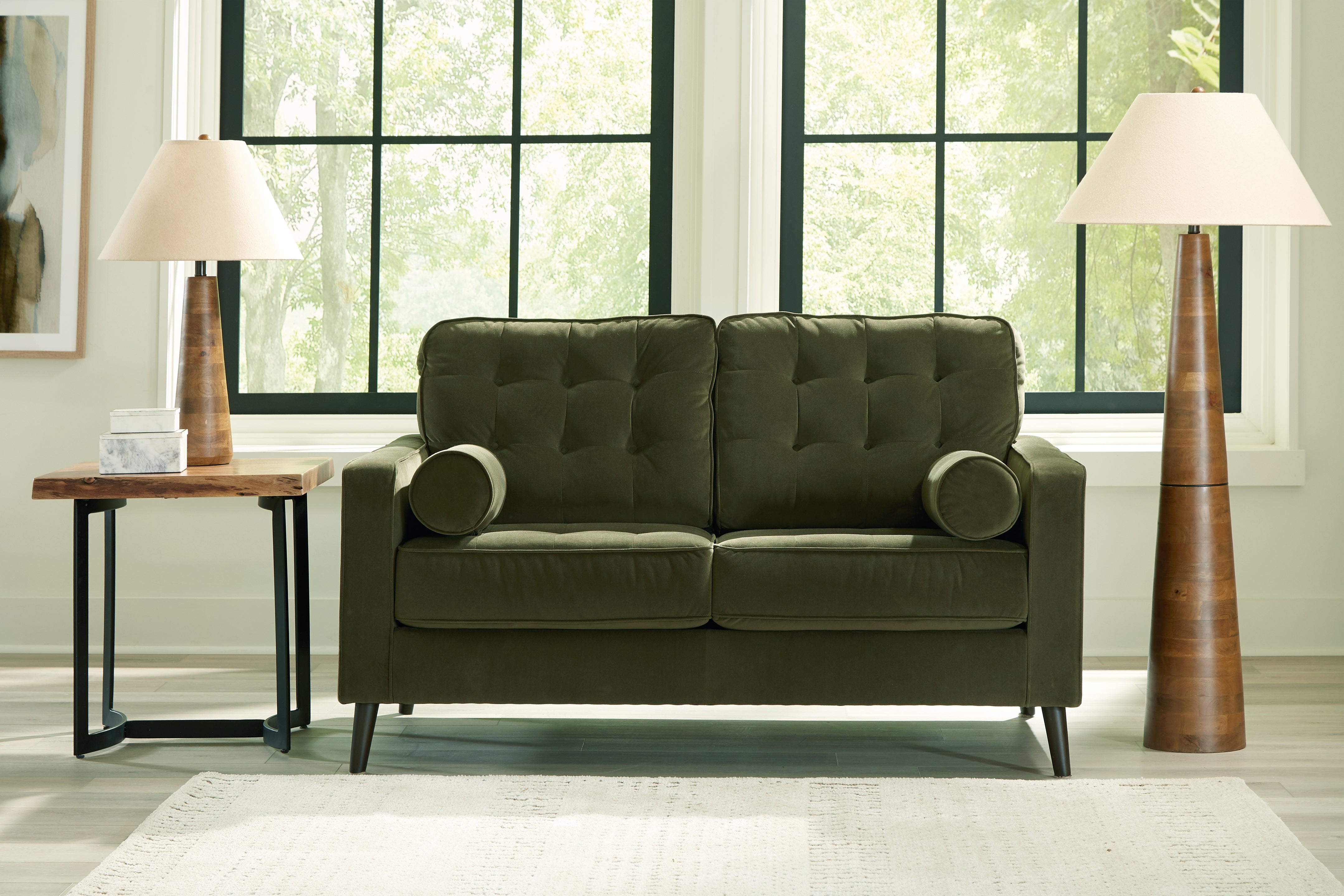 Luxury Living Gallery - Ashley Furniture - Reveon Lakes Living Room - Loveseat / Olive - 2640435
