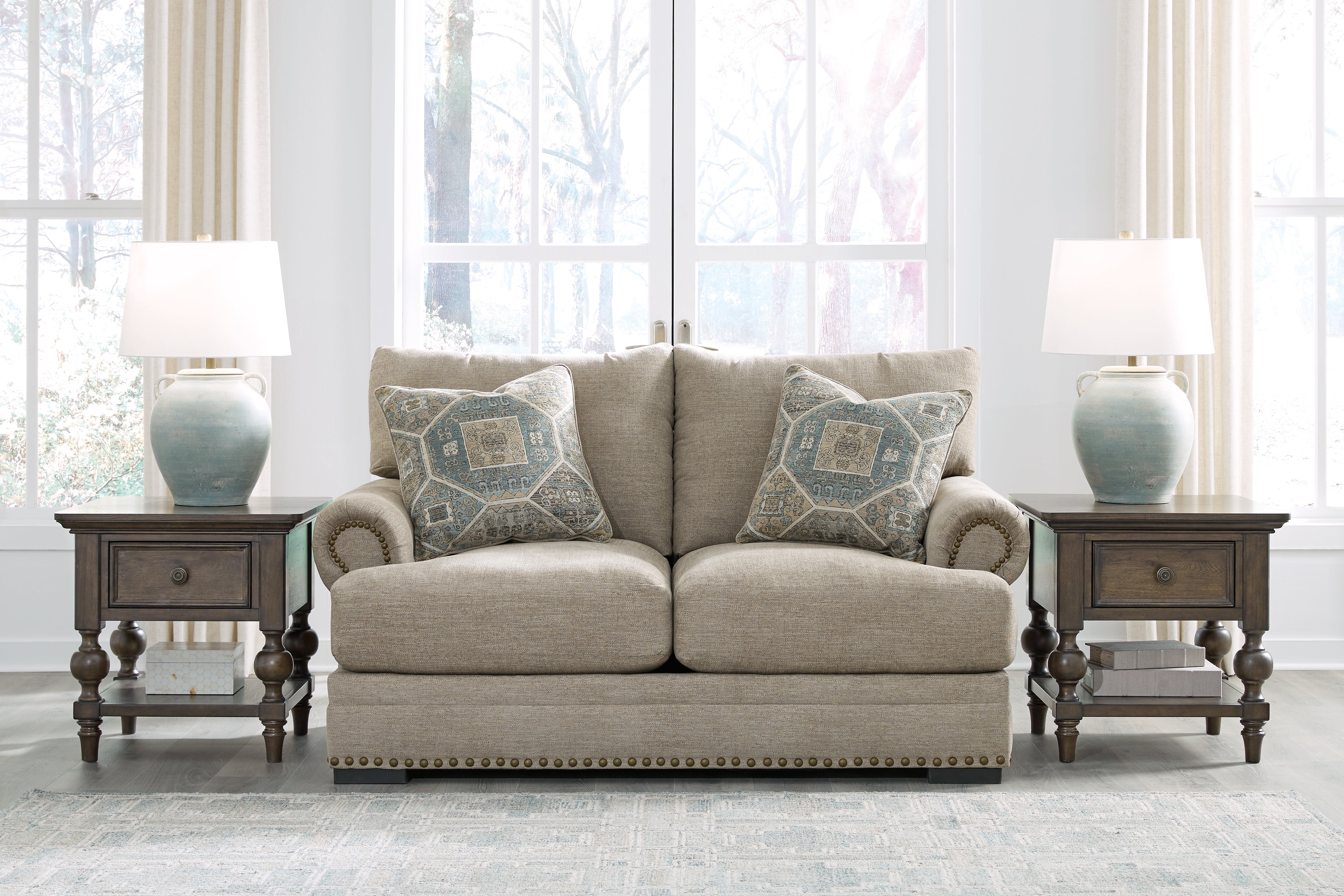 Luxury Living Gallery - Ashley Furniture - Galemore Living Room - Loveseat / Quarry - 2700435
