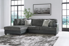 Luxury Living Gallery - Ashley Furniture - Brixley Pier Sectional - RAF 2-Piece Sectional with Chaise / Graphite - 29906S1
