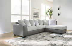 Luxury Living Gallery - Ashley Furniture - Clairette Court Sectional - RAF 2-Piece Sectional with Chaise / Alloy - 31503S1