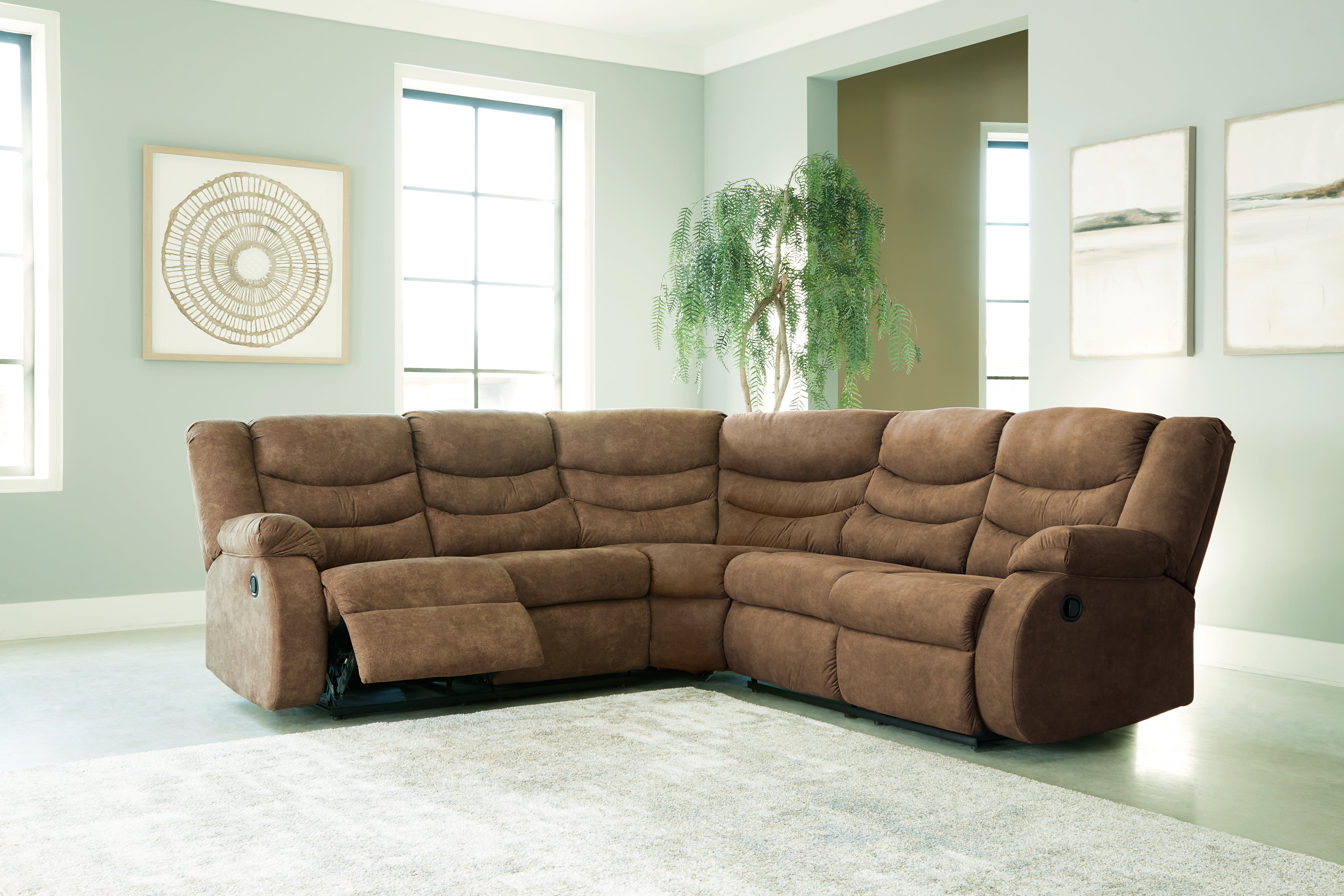 Luxury Living Gallery - Ashley Furniture - Partymate Sectional - 2-Piece Reclining Sectional / Brindle - 36902S2
